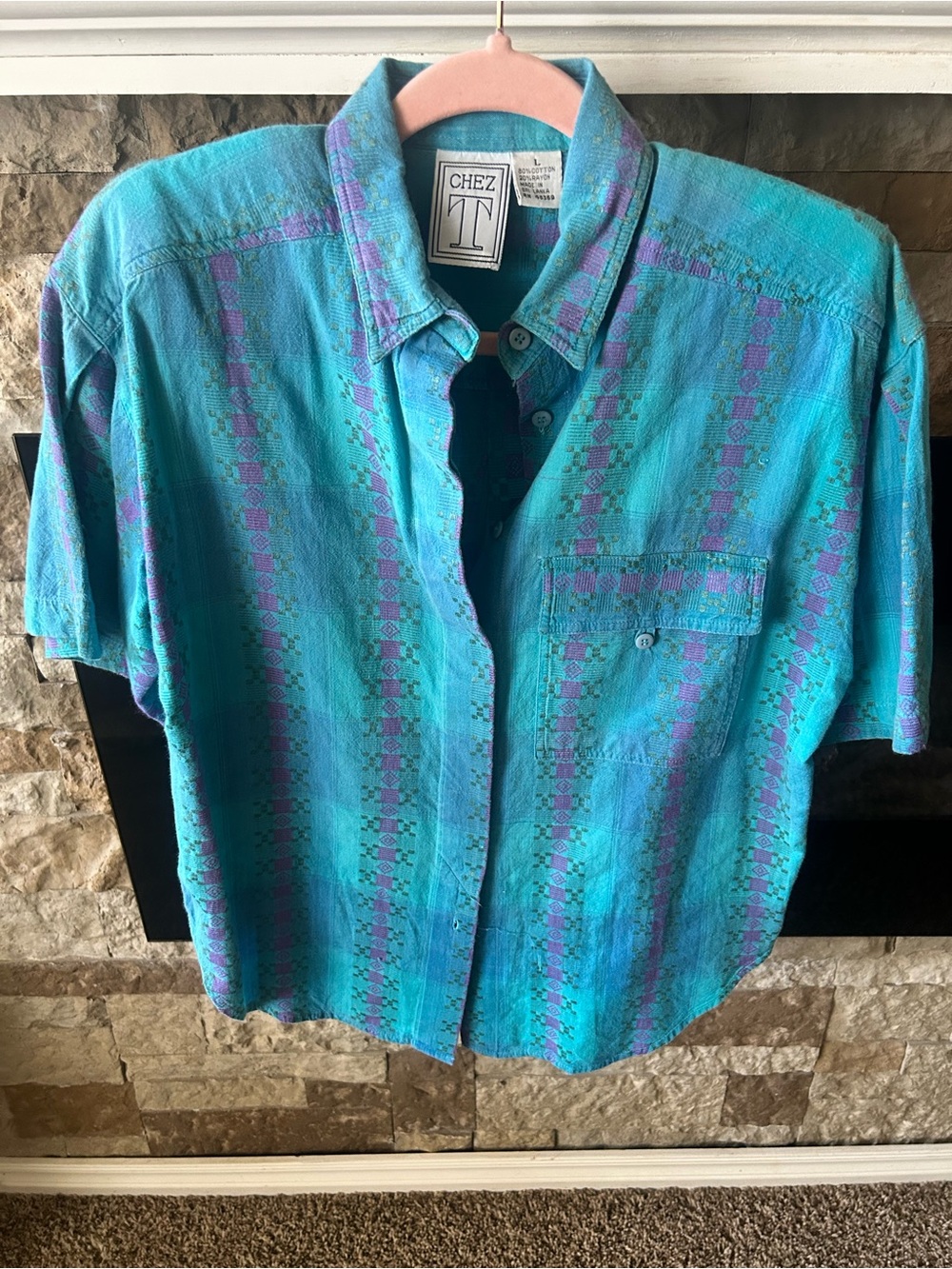 Vintage 80s Chez T Western Button Down Shirt Cowgirl - Picture 3 of 5